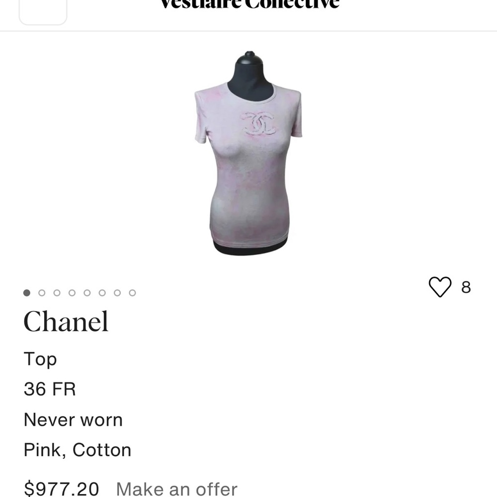 Vintage Chanel pink cotton t shirt